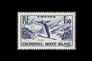 フランス・1930年 シャモニーでのスキー選手権・MＮＨ・1種完