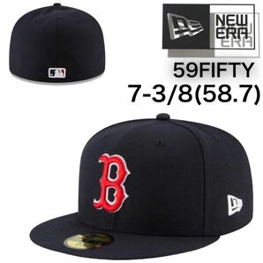 ☆正規品新品☆NEWERA 59FIFTY ニューエラ キャップ 帽子 野球帽 レッドソックス 70331911 ネイビー 7-3/8(58.7cm) ユニセックス