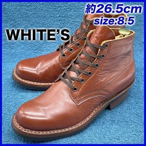  prompt decision *WHITE'S regular price 16.9 ten thousand 12 year *26.5cm ho waitsu8.5C Brown semi dress water Buffalo leather lining navy blue position 