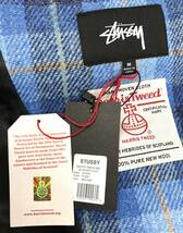 STUSSY x Harris Tweed ジャケット ステューシー ハリスツイード テーラードジャケット ウール チェック ブルー系 青 ブルー M 未使用品_画像7