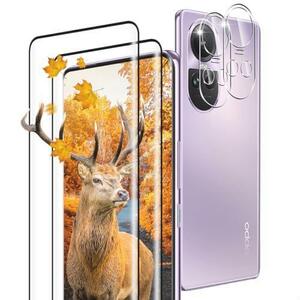 良品特価 【2+2枚セット 指紋認証対応】 用 OPPO Reno10 Pro 5G ガラスフィルム 2枚 OPPO Reno 10 Pro フィルム + 2枚