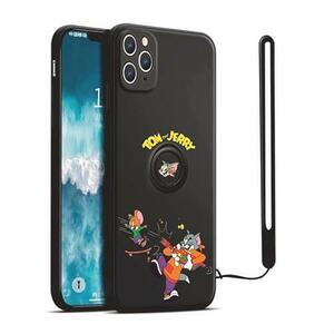 良品特価 iPhone 7/8Plusケース リング付きスマホケース ストラップ付き スマホカバー トムとジェリー キャラクター シリコン 落下防止