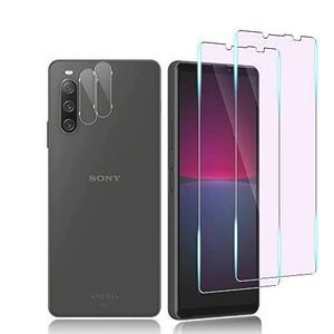 ●新品特価● xperia 10 IV フィルム，ブルーライトカット 旭硝子 Xperia 10 IV ガラスフィルム【2枚+2枚】レンズ保護フィルム付