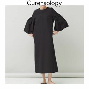 Curensology C.S.G ドットジャガードワンピース　ブラック　カレンソロジー　オケージョン　フレアスリーブ　黒