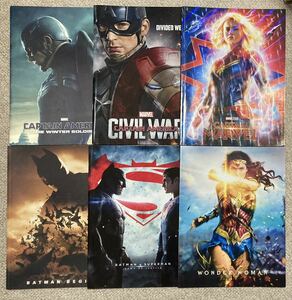 マーベル DC 映画パンフレット 6冊セット キャプテンアメリカ ウィンターソルジャー バットマン スーパーマン ワンダーウーマン MCU