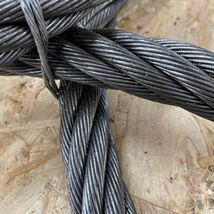 朝日ロープ 玉掛け ワイヤーロープ　IWRC29 28mm 5m ×1本 　美品 現状品 kd01012860_画像6