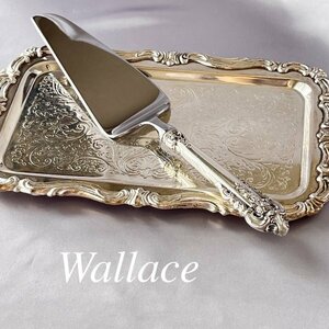 【Wallace】 Grande Baroque ケーキサーバー【純銀ハンドル】27cm 薔薇のレリーフ
