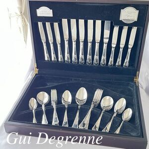 【GUY DEGRENNE】 Louis XV ディナーセット 6名用44本【ステンレス】木製ケース