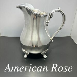 【Wilcox】ビクトリアン ピッチャー / 大型ジャグ 【シルバープレート】American Rose