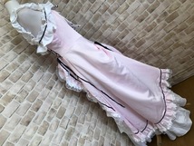 f15005■ロングドレス　衣装　コスプレ　ピンク　フリル　レース　ビックリボン　LL_画像4