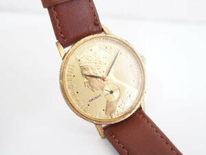 3279 ブランド祭 時計祭 ORIENT オリエント コイン 手巻き 腕時計 エリザベス女王 中古品 稼働品 