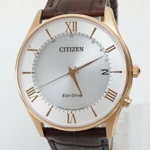 2405-510 Citizen радиоволны солнечный наручные часы прекрасный товар CITIZEN AS1062-08A Citizen коллекция дата Eko-Drive розовое золото цвет коробка есть 