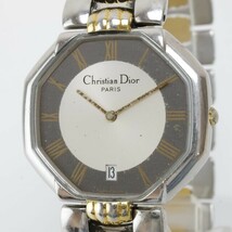 2405-554 クリスチャンディオール クオーツ 腕時計 Christian Dior D45-2014-1 日付 オクタゴンケース コンビカラーブレス_画像1