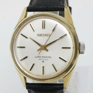 2405-607 Seiko hand winding type wristwatch SEIKO 5740 8000 load ma- bell 36000 gold color case bar index 