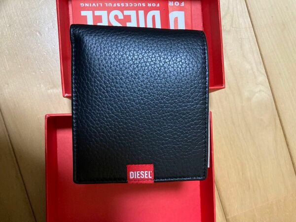 DIESEL 財布 2つ折りレザー ブラック 黒