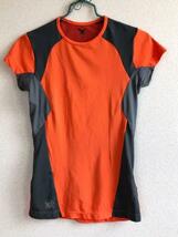 即決 SALEWA（サレワ） レディースTシャツ S 　速乾　メッシュ　リフレクター　クライミング、登山、　オレンジ/グレー_画像1