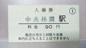 S2985 ◎東急電鉄◎　臨発補充式軟券入場券　【　中央林間　駅①　】90円券