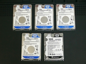 中古2.5インチ SATA HDD 11個セット！ 500GB×8/750GB×1/1TB×2の合計11個(動作確認済み、ジャンク扱い！)