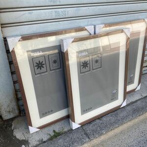 IKEA 額縁 アートフレーム RIBBA 40×50 茶色　セット