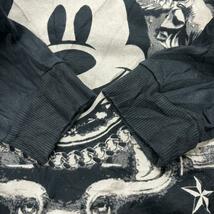Disney ディズニー MICKEY MOUSE ブラック スウェット トレーナー S 長袖 プリントデザイン ミッキー 裏起毛 USA 海外輸入 古着 T10178_画像7