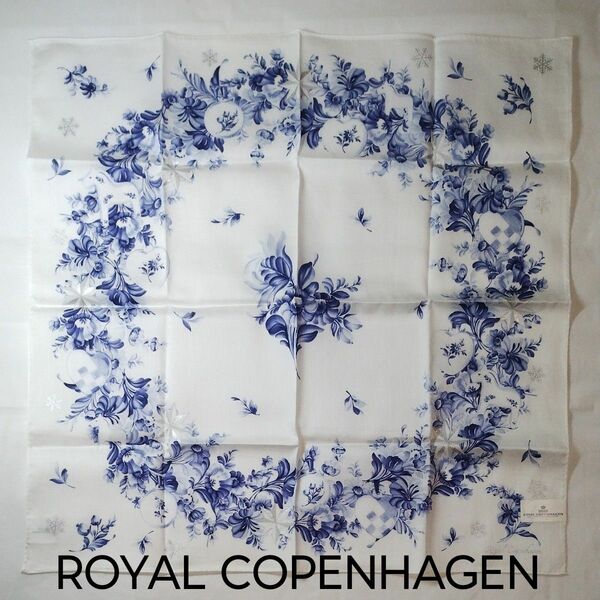 【未使用】ROYAL COPENHAGEN ロイヤルコペンハーゲン　ハンカチ　レディースハンカチ　 花柄　ブランドハンカチ
