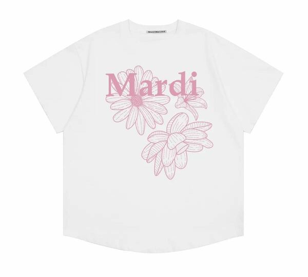 韓国 Mardi Mercrediマルディメクルディ Tシャツ　ホワイトピンク