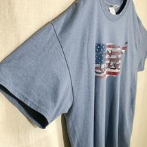 ＼Tシャツ／スカイブルー XL 半袖 海外　古着 ビッグロゴ　アメリカ フラッグ　トップス　星条旗_画像4