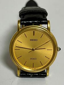 4249 SEIKO Seiko DOLCE Dolce men's wristwatch K18/750 pure gold quartz 8J41-6060 Gold face metal property gold price sudden rise middle 