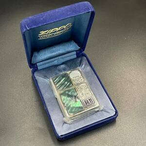 【人気】ZIPPO ジッポ 1991年製 シルバー 貝貼付け 未開封 オイル ライター/CDK65-10
