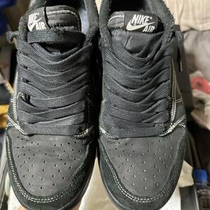 NIKE × Travis Scott AIR JORDAN 1 LOW OG SP BLACK PHANTOM DM7866-001 ナイキ × トラヴィス スコット スニーカー 25.5ブラックの画像2