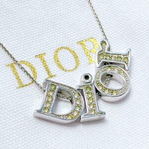 人気品＊ ディオール dior CD ネックレス シルバー レディース 1022 ラインストーン ペンダント アクセサリー