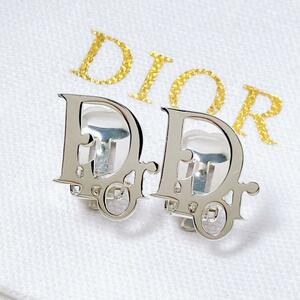 【美品】ディオール dior CD イヤリング シルバー レディース 1027 ロゴ アクセサリー 両方 両耳