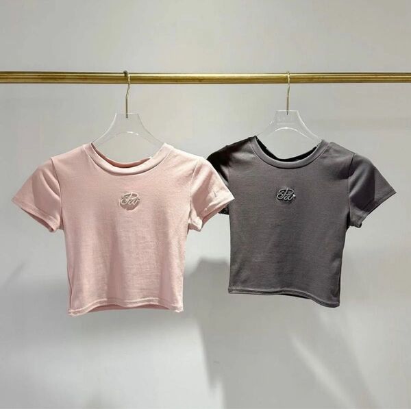 POMME d' amour ハートストーンクロップドTシャツ