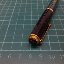 PELIKAN ペリカン W-GERMANY 万年筆 緑縞 グリーン×ブラック ペン先 14C-585 筆跡未確認ジャンク品 ま_画像9