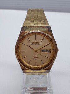 SEIKO セイコー KING QUARTZ キングクォーツ ツインクォーツ 9723-8030 ゴールド文字盤 メンズ 腕時計 電池切れ動作未確認ジャンク品　み