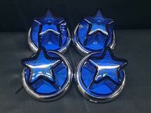 NEWスターマーカーセット　4個　青　ブルー　空　星形マーカー　レトロ　デコトラ アート バスマーカー ガラス 星型 アートステンレス ASC_画像1