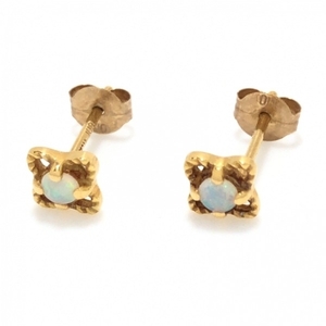  Agete agete earrings - K18YG×K10YG× color stone light blue accessory ( ear )