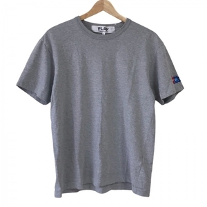 プレイコムデギャルソン PLAY COMMEdesGARCONS 半袖Tシャツ サイズL - ライトグレー×レッド×ブルー メンズ クルーネック トップス