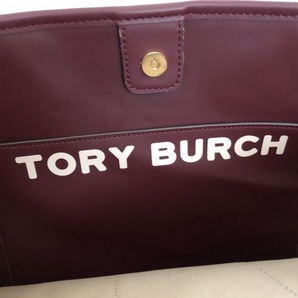 トリーバーチ TORY BURCH トートバッグ - コーティングキャンバス×レザー ボルドー×アイボリー バッグの画像8