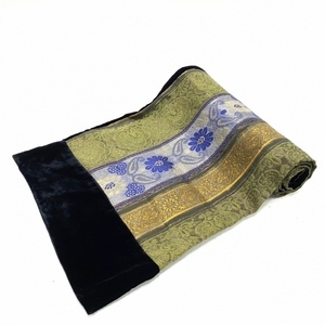  Etro ETRO stole ( shawl ) screw course × silk black × yellow × multi peiz Lee pattern beautiful goods muffler 