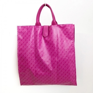 ゲラルディーニ GHERARDINI トートバッグ - PVC(塩化ビニール)×キャンバス ピンク 折りたたみ バッグ