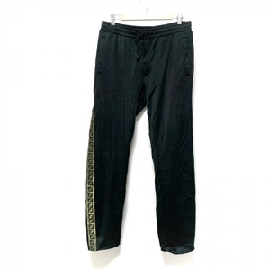 フェンディ FENDI パンツ サイズ50 M FAB542 A9QR - 黒×ゴールド メンズ ロゴ/ウエストゴム ボトムス