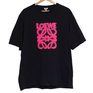 ロエベ LOEWE 半袖Tシャツ サイズS H526Y22X12 - 黒×ピンク メンズ クルーネック トップス