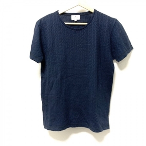 ランバンオンブルー LANVIN en Bleu 半袖Tシャツ サイズ48 XL ダークネイビー メンズ トップス