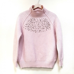  Blumarine BLUMARINE long sleeve sweater / knitted size USA 6 - light Pink Lady - start ru neck / rhinestone /Be Blumarine tops 