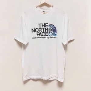 ノースフェイス THE NORTH FACE 半袖Tシャツ サイズXL - 白×ダークブラウン×マルチ メンズ クルーネック/TEK TEE トップス