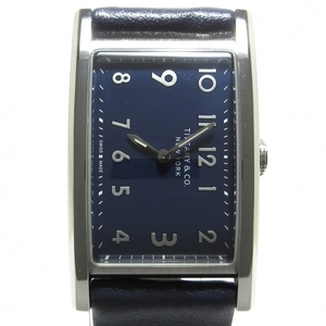 TIFFANY&Co.( Tiffany ) wristwatch # beautiful goods East waist Mini 36668644 lady's dark navy 