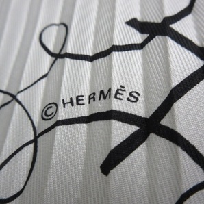 エルメス HERMES カレプリセ アイボリー×黒 L'ART D'ECRIRE 新品同様 スカーフの画像2