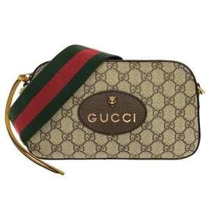 グッチ GUCCI ショルダーバッグ 476466 オフィディアGGミニバッグ PVC(塩化ビニール)×レザー×コットン ベージュ×ブラウン×マルチ 美品