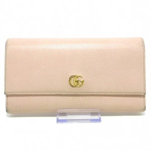 グッチ GUCCI 長財布 456116 GGマーモント レザー ピンクベージュ 財布